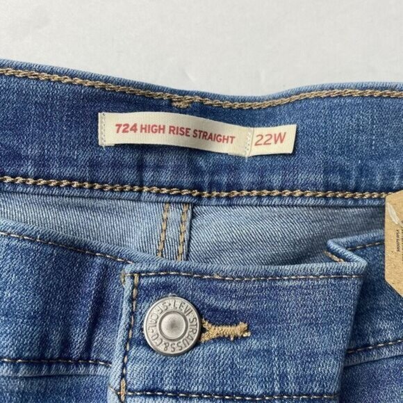 Levi Strauss & Co. Womens 724 High Rise Slim Straight Leg Jeans Plus Size 22W - Picture 4 of 15